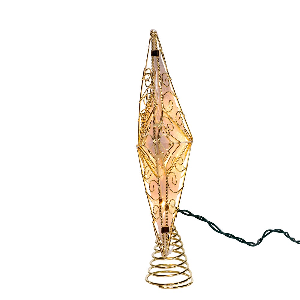 Kurt Adler UL 10-Light 8.5-Inch Gold Reflector Star Treetop